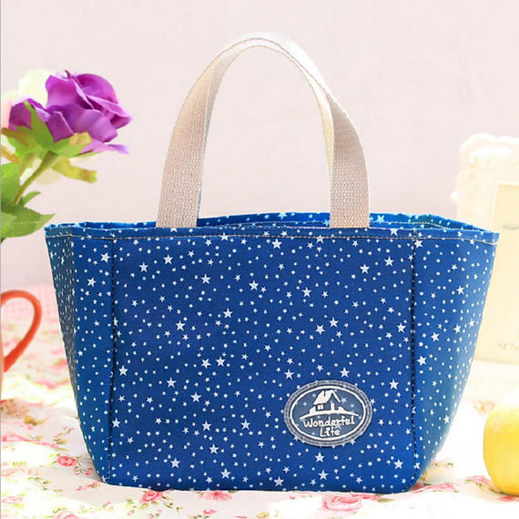 Women's Lunch Bags Mini Handbag Insulation Fiber Printing Ladies Tote Picnic Small Fresh Bag Summer For Family Casual Ootdoors