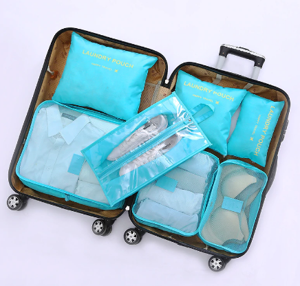 New Arrival Packing Cube Travel Bag 7 PCS/Set High Quality Oxford Cloth Travel Mesh Bag hand luggage Travel Bag Free shipping