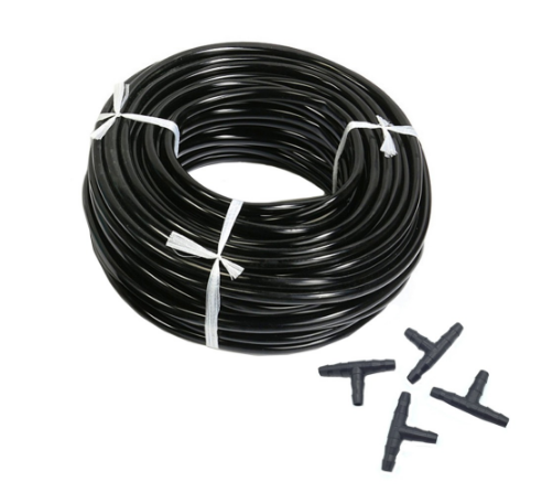 20m 4/7mm Hose Garden Water Micro Irrigation Pipe With 10 Pcs Tee Connectors Gardening Lawn Agriculture Sprinking Drip Tube